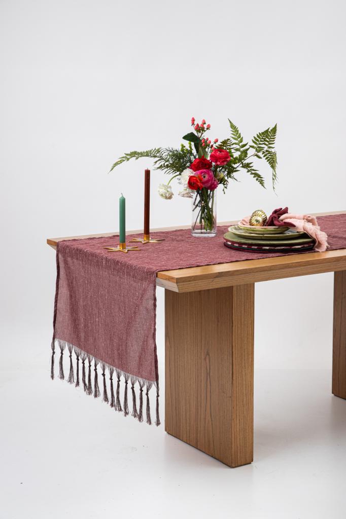 Camino Gasa Tramada Bordó